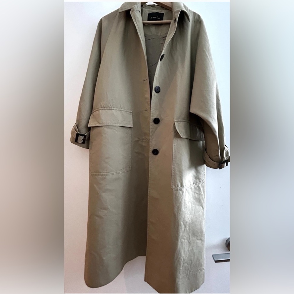 Massimo Dutti Oversize Flowing Trench Coat - Classic Tan - Size XS 165/84A